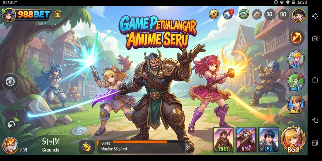Tampilan gameplay seru dari 988BET dengan karakter anime ikonik.