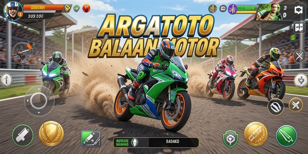 Tampilan menarik dari gameplay ARGATOTO saat balapan motor.