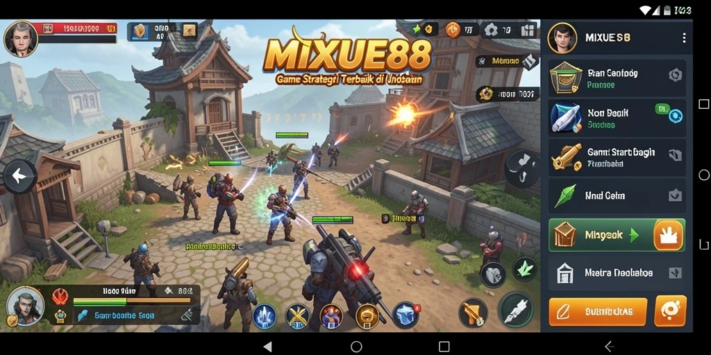 Screenshot menunjukkan aksi pertempuran seru di MIXUE88.