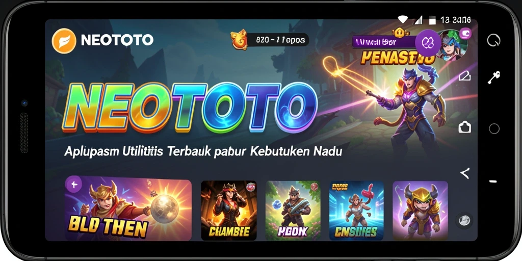 Tampilan utama NEOTOTO dengan berbagai alat utilitas yang menarik.
