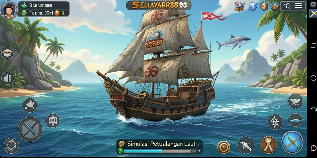 Tampilan gameplay <strong>SELAYAR88</strong> yang menegangkan dan penuh petualangan di lautan.